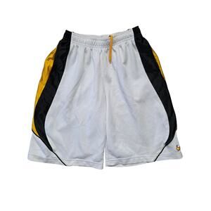 Nike Boys Training Shorts Size M (10-12) White Yellow Black Athletic